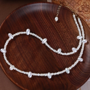 <span class=keywords><strong>Collana</strong></span> di <span class=keywords><strong>Perle</strong></span> Barocche Naturali d'Acqua Dolce, Design a Fili, Forma di Riso, Regolabile, per Donna - Product Image 6