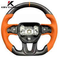Volant sport à 3 branches en fibre de carbone personnalisable KBV pour Dodge Challenger Hellcat SRT RT Grip