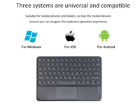 Clavier bluetooth sans fil OEM, pour tablettes, iPad, espagnol, russe, français, arabe, anglais, avec pavé tactile