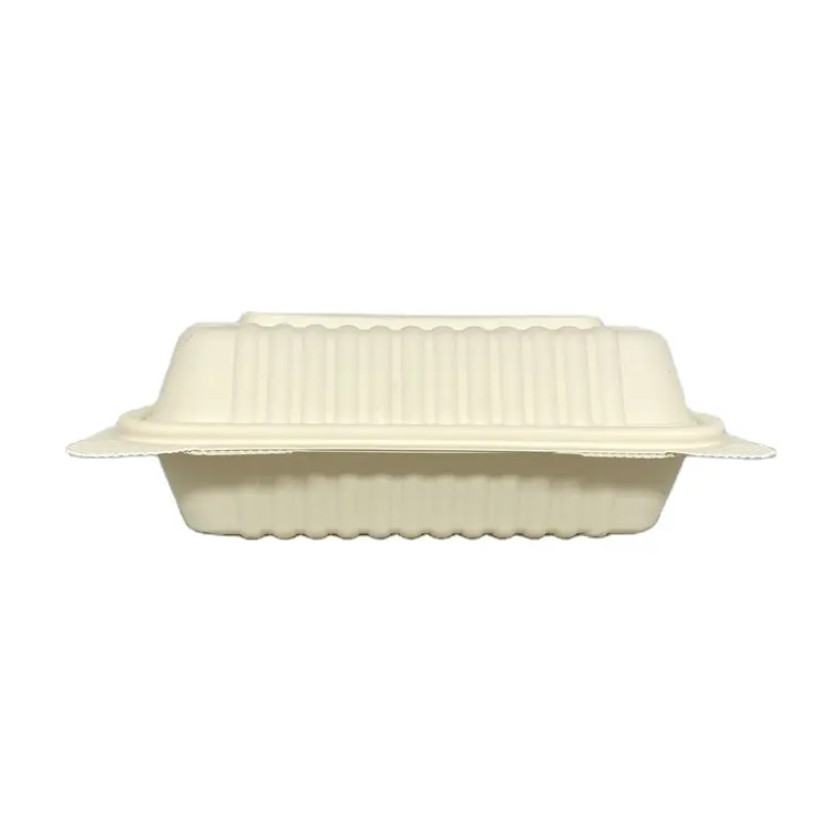 Biodegradable दोपहर के भोजन के बॉक्स डिस्पोजेबल दोपहर के भोजन के बॉक्स खाद्य कंटेनर सुरक्षित करने के लिए ताजा खाद्य बॉक्स