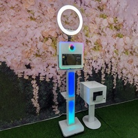 Cabina de Fotos DSLR con Pantalla Táctil LCD de 15.6 Pulgadas para Bodas y Fiestas, con Soporte de Luz LED RGB
