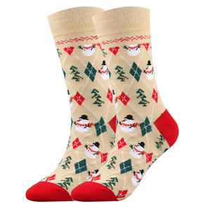Chaussettes de Noël <span class=keywords><strong>fantaisie</strong></span> en coton tricoté jacquard de grande taille Vente en gros Chaussettes de nouvel an pour hommes - Product Image 4