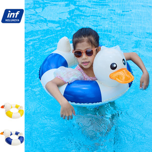 Flotador Inflable con Forma de Pato Xiaolu, Diseño a Rayas, para Niños, Uso en Piscinas y Parques Acuáticos - Product Image 5