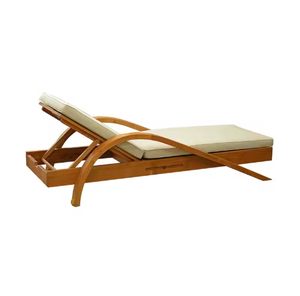 Lit de repos extérieur moderne en bois massif avec coussins résistants aux intempéries et aux UV, design durable et écologique pour piscine ou terrasse - Product Image 6