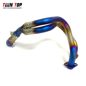 Para <span class=keywords><strong>Kawasaki</strong></span> <span class=keywords><strong>ER6F</strong></span> ER6N Ninja 650R motocicleta azul quemado 51mm Entrada de escape de acero inoxidable Sistema completo tubo de enlace frontal - Product Image 6