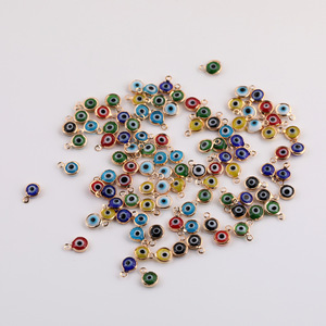 Amuletos de Ojo Turco de Moda, Aleación de Zinc, Colores Aleatorios, Engaste de Bisel para Accesorios de Joyería DIY, Unisex - Product Image 5