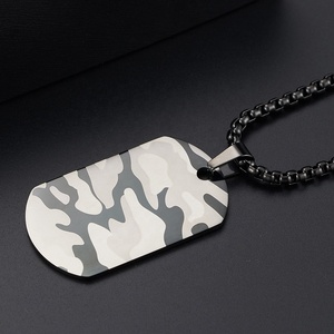 Collane con ciondolo mimetico in acciaio inossidabile per uomo catena di regali di giorno di valente per gli <span class=keywords><strong>amanti</strong></span> degli <span class=keywords><strong>amici</strong></span> - Product Image 4