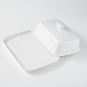 Hyniweiye — plat <span class=keywords><strong>à</strong></span> beurre en porcelaine blanche, odm, avec couvercle, pour comptoir, hôtel, restaurant, en céramique, un bâton - Product Image 1