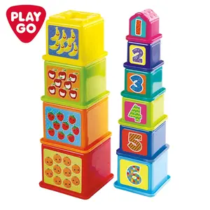 PLAYGO Cartoon Number Letters Building Stacking Cups Children Baby Stacking Blocks Toys