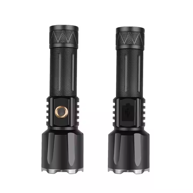 High Power 6000mAh Xhp360 LED Tactical Flashlight New Design Telescopic Zoom Long Range 1500m 5 Modes Rechargeable Type-C USB