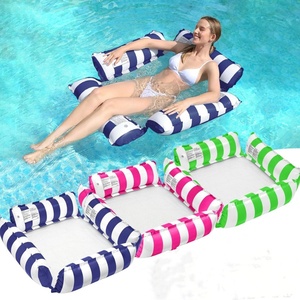 PVC Inflatable Water Hammock 48*48 Inch Blue Pink Green Colors <b>Pool</b> Float for Adults Swimming <b>Pool</b> Lake Beach Summer Party Fun - Product Image 1