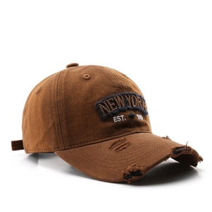 Streetwear Ripped Embroidered Hats Lightweight Waterproof Jersey Fabric Strategic Tears Intricate Threadwork for Maximum Style - Product Image 2