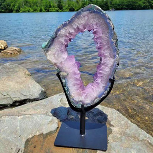 Whosale thạch anh tím geode thạch anh tím lát trên khán đài Pha Lê Mẫu tinh thể chữa bệnh thạch anh tím cổng thông tin - Product Image 3