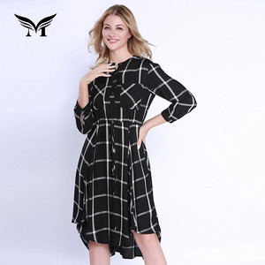 Nuovo stile in cotone 100% <span class=keywords><strong>moda</strong></span> <span class=keywords><strong>moda</strong></span> Design modello abito a quadri Casual morbido - Product Image 2