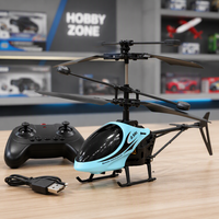 Helikopter Mini 2-Channel Remote Control Tahan Benturan Langsung dari Pabrik, Model Mainan RC Anak Grosir