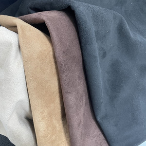 Tissu en daim 100 % polyester pour la tige des bottes, <span class=keywords><strong>cuir</strong></span> synthétique enduit PU, matière première en microfibre, velours doux et lisse pour bottes délavées - Product Image 1