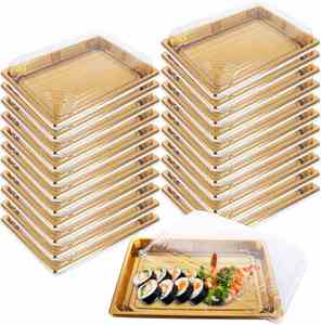 Hot Selling Gold square Plastic Disposable <b>Container</b>, Disposable Sushi Tray, Plastic Food Packaging Box - Product Image 1