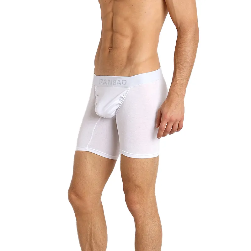 Factory wholesale long leg design breathable soft comfortable ribbed men's briefs & boxers custom men boxers underwear