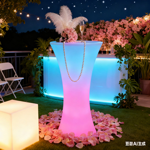 Parti için Led masa <span class=keywords><strong>bar</strong></span> su geçirmez düğün BarGlowing <span class=keywords><strong>bar</strong></span> sandalyesi işıklı Led kokteyl masası - Product Image 5