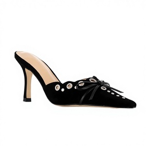 Sandalias de Tacón Alto con Tira en el Tobillo para Mujer, Talla 43, de Microfibra, con Lazo, para Verano - Product Image 2
