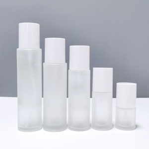Ensemble de flacons de lotion en verre givré écologiques, flacons pulvérisateurs, crème cosmétique pour l'emballage des soins de la peau - Product Image 4