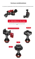 Xinwenxuan Support de base à rotule de 20 mm avec griffe porte-accessoire pour Insta360 X4 ONE R OSMO, Cage de caméra d'action portable et légère en alliage d'aluminium