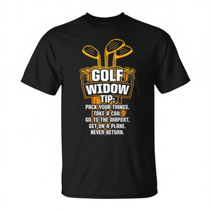 Camiseta Golf Widow negra, divertido regalo de golf para mujeres - Product Image 2