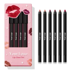 Private Label 6pcs Waterproof Creamy Lip Liners cosmetici di lunga durata set di matite per labbra personalizzate Delineador De Labios