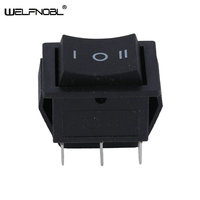 WELFNOBL Micro interrupteur à bascule marin de meilleure qualité KCD1 3 positions marche/arrêt DPST 6A 125V 10A 250V 6Pin interrupteur à bascule noir