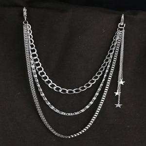 Pants <strong>Trousers</strong> Pocket <strong>Chain</strong> With Star 3 Layer Pocket Key <strong>Chain</strong> Hip Hop Punk <strong>Chain</strong> for Keys Wallet Jeans Pant - Product Image 6