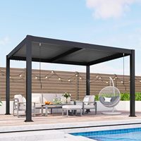 Pergola à lames orientables, 10' x 12', pergola d'extérieur, gazebo en métal pour patio, jardin, terrasse, cour.