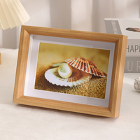 Boîte d'ombre en bois massif plexiglas avant taille personnalisée profondeur mémoire vitrine décoration de la maison cadre photo pour fleurs séchées
