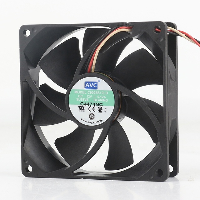 Original AVC 5V 24V 48V DC12V 0.12A AC EC 9025 90X90X25MM 9CM Ultra-quiet Three-wire Chassis CPU Computer C9025S12LB Cooling Fan