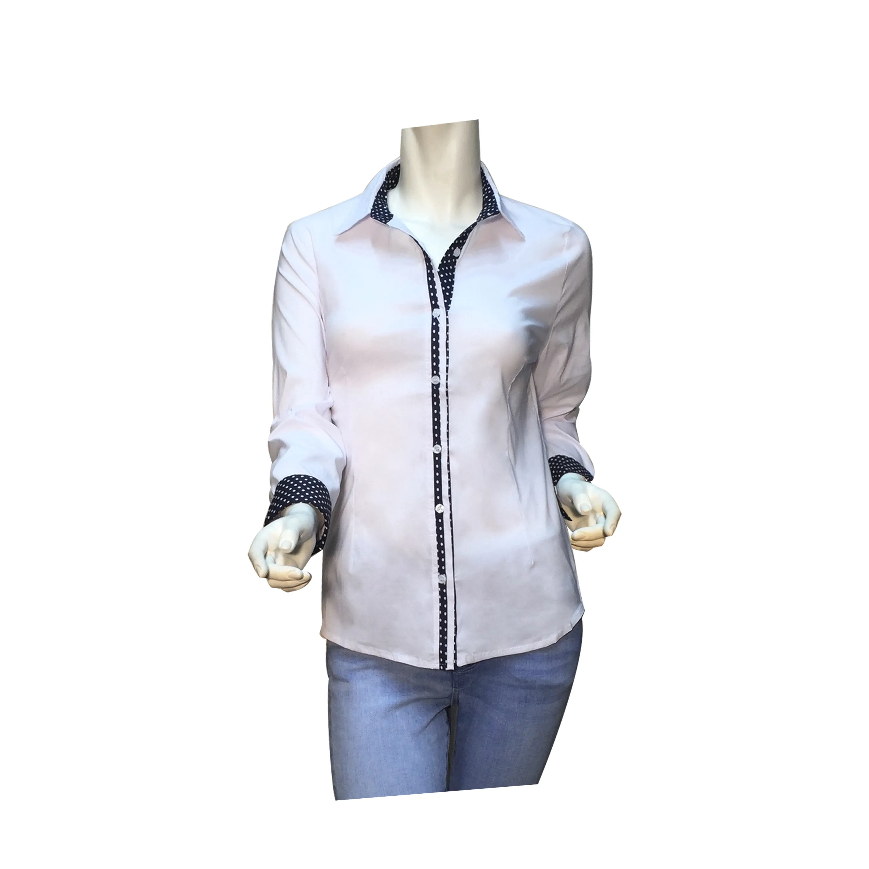 Chemises formelles simples en Nylon et coton à manches longues pour femme, hauts décontractés, tenue de travail, Slim, grande taille, vente en gros, nouvelle collection 2022