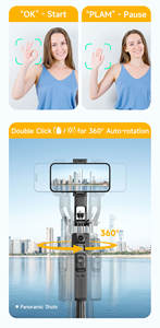 Perche à selfie TT07 tout-en-un avec trépied à ouverture automatique, télécommande magnétique avec suivi du visage, tige super longue de 1,76 m pour téléphone - Product Image 4