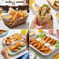 Tiras de Pollo Frito Extra Crujientes - Tiras Empanizadas de Textura Escamosa - Pollo Entero Crujiente para Venta al por Mayor y Restaurantes