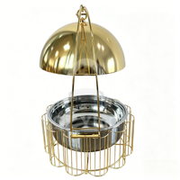 Nouveau design – Plat de service de luxe en acier inoxydable doré 201 de 10 L pour alcool, idéal pour la restauration, les mariages, les banquets d'hôtel et les buffets (chauffe-plat)