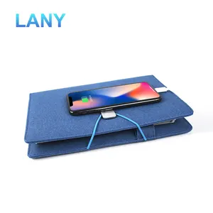 LANY Custom Multifunction Notepad Organizer Notebook With Power Bank And USB Leather Journal Notebook Box Package For Gifts