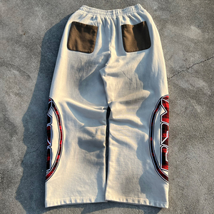 <span class=keywords><strong>Pantaloni</strong></span> Sportivi da Uomo Oversize in Cotone Pesante con Lavaggio Acido, Gamba Larga e Svasata, Personalizzabili - Product Image 2