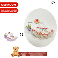 Chasingbeauty Animal Crossing Peluche Super Douce Rembourrage Coton PP Robe à Pois Orange Dentelle Cheveux Fraise Fleur