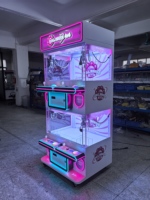 Machine à griffes 4 joueurs, machine à attraper les prix, machine de jeu attrape-peluches avec lumière LED pour centre de jeux et centre commercial