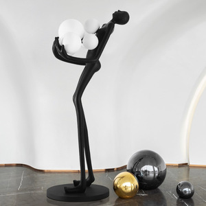 Grande Lampe sur Pied en Résine Modèle Hug Ball avec Lumière LED pour Hôtels, Départements Commerciaux et Décoration Intérieure - Product Image 4