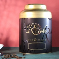 Grandes boîtes de conserve vides en métal de qualité alimentaire personnalisées de luxe avec logo en relief 3D imprimé boîtes de conserve à café rondes à double couvercle