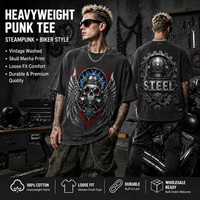 Camiseta Unisex 100% Algodón, 240 Gramos, Cuello Redondo, Manga Corta, Hombros Caídos, Color Negro Lavado, Corte Regular, Estilo Hip Hop Casual Premium