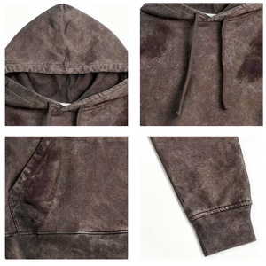 TKAN253D impression numérique personnalisée hommes mode surdimensionné décontracté coton lourd lavé avec poche à capuche - Product Image 3