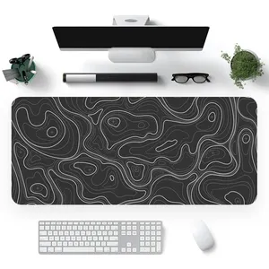 Custom Geography Line Gaming Mouse Pad Anti-Slip Rubber Computer Mouse Pad With Stitch For Office