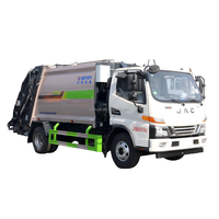 Camion compacteur de déchets JAC 7,5 m³ 4x2, transmission manuelle, moteur diesel, pompe, petit camion de collecte de déchets, Euro 3