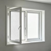 Fenêtre à battant moderne en alliage d'aluminium pour villa, double vitrage isolant, persienne, moustiquaire magnétique, acier inoxydable, pour hôtel