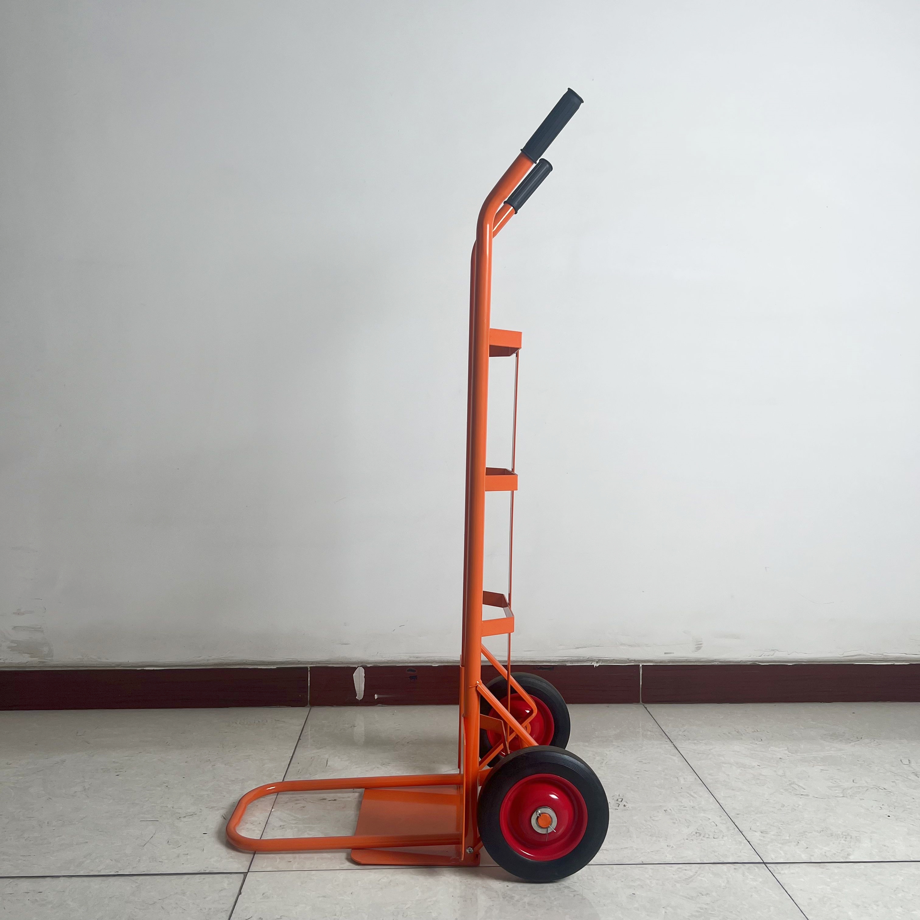 Heavy Duty 200kg Steel Platform Hand Trolley Truck with 10In. Pneumatic Tire OEM Customizable Cart for Storage & Shopping