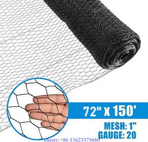 20 Máy đo màu đen Vinyl tráng gia cầm Hex lưới 1 inch lưới 6 ft. x 150 ft. sắt dây lưới - Product Image 3